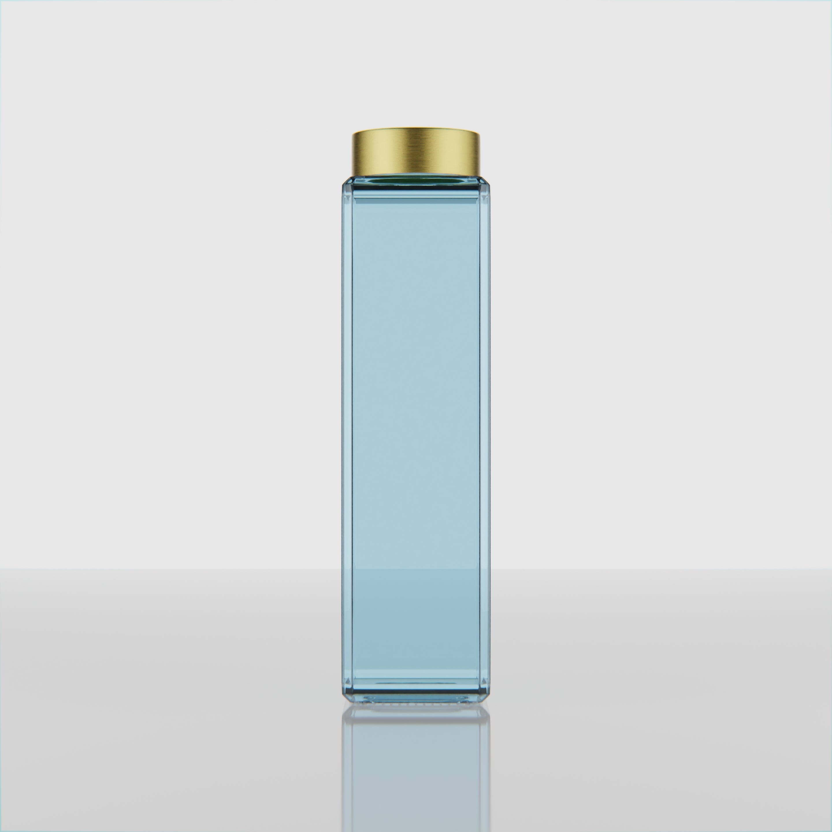 750 ML Snow Blue Glass Bottle with Gold & Silver Cap