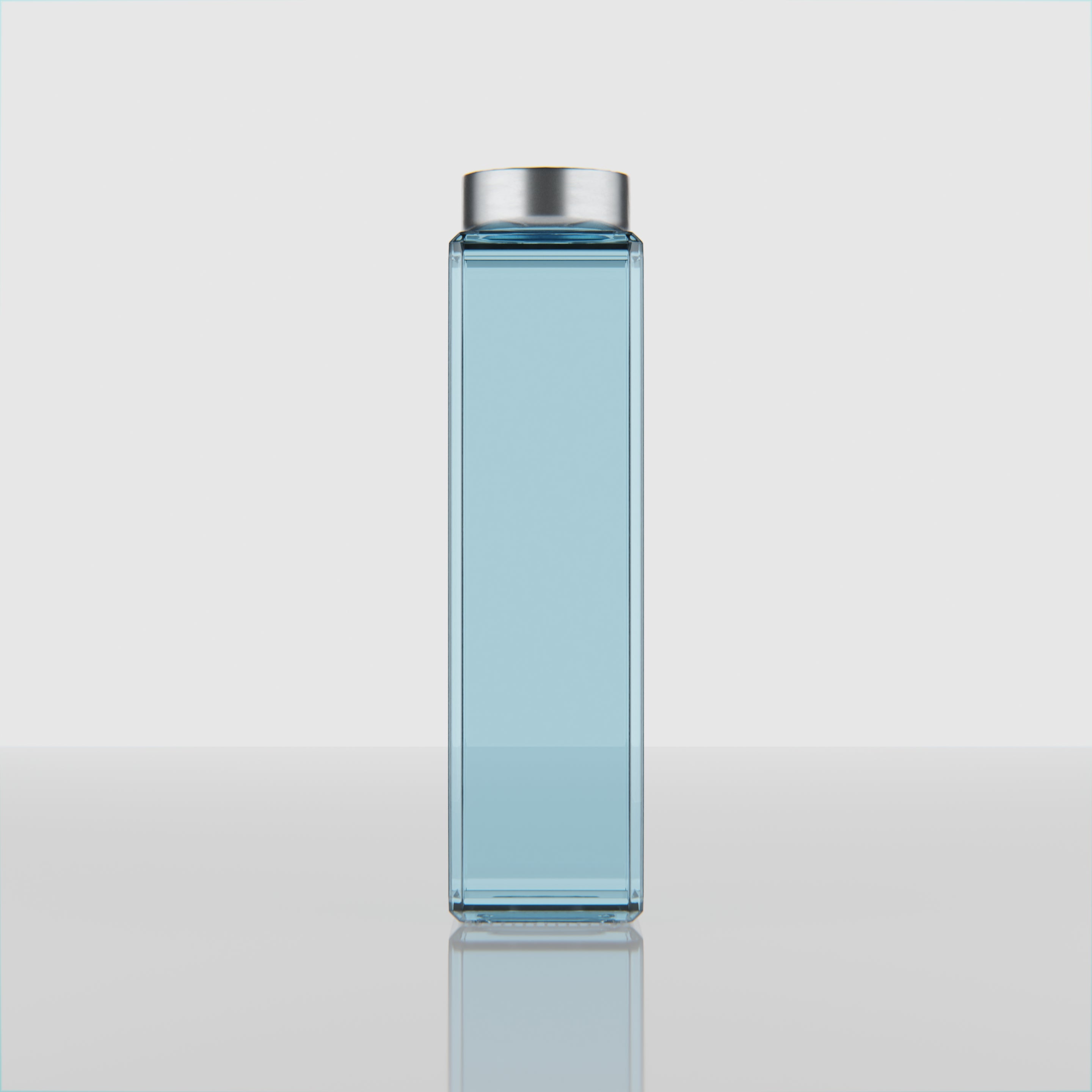 750 ML Snow Blue Glass Bottle with Gold & Silver Cap