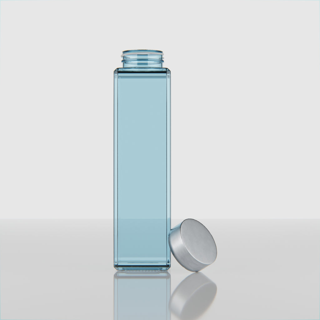 750 ML Snow Blue Glass Bottle with Gold & Silver Cap