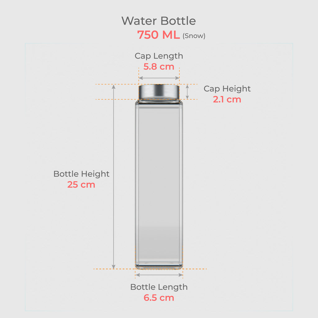 750 ML Snow Glass Water Bottle