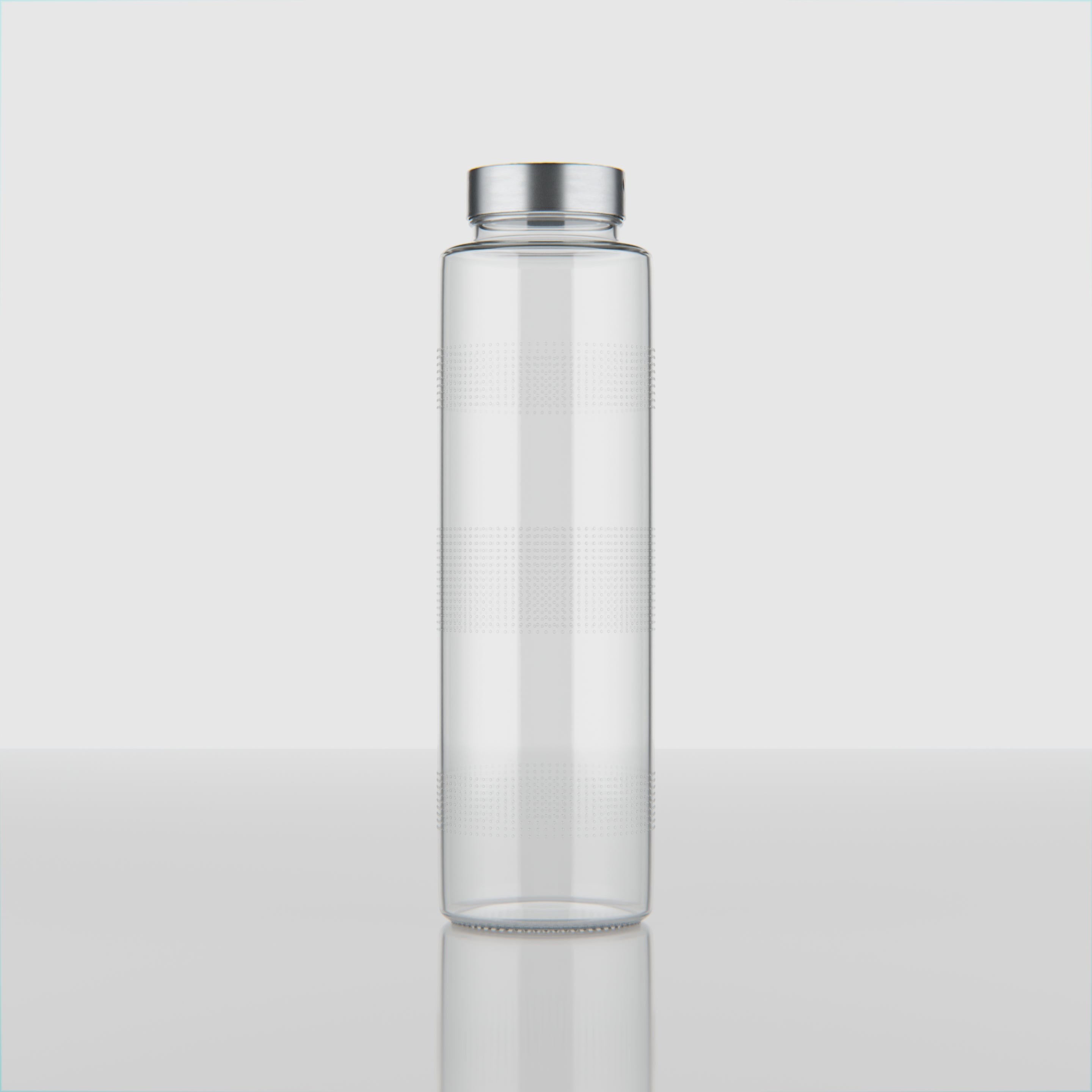 750 ML Glass Water Bottle with Steel & Black Cap