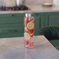 750 ML Glass Water Bottle with Steel & Black Cap