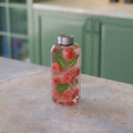 750 ML Strip Design Glass Water Bottle with Steel Cap
