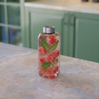 750 ML Strip Design Glass Water Bottle with Steel Cap