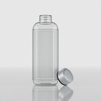 750 ML Strip Design Glass Water Bottle with Steel Cap
