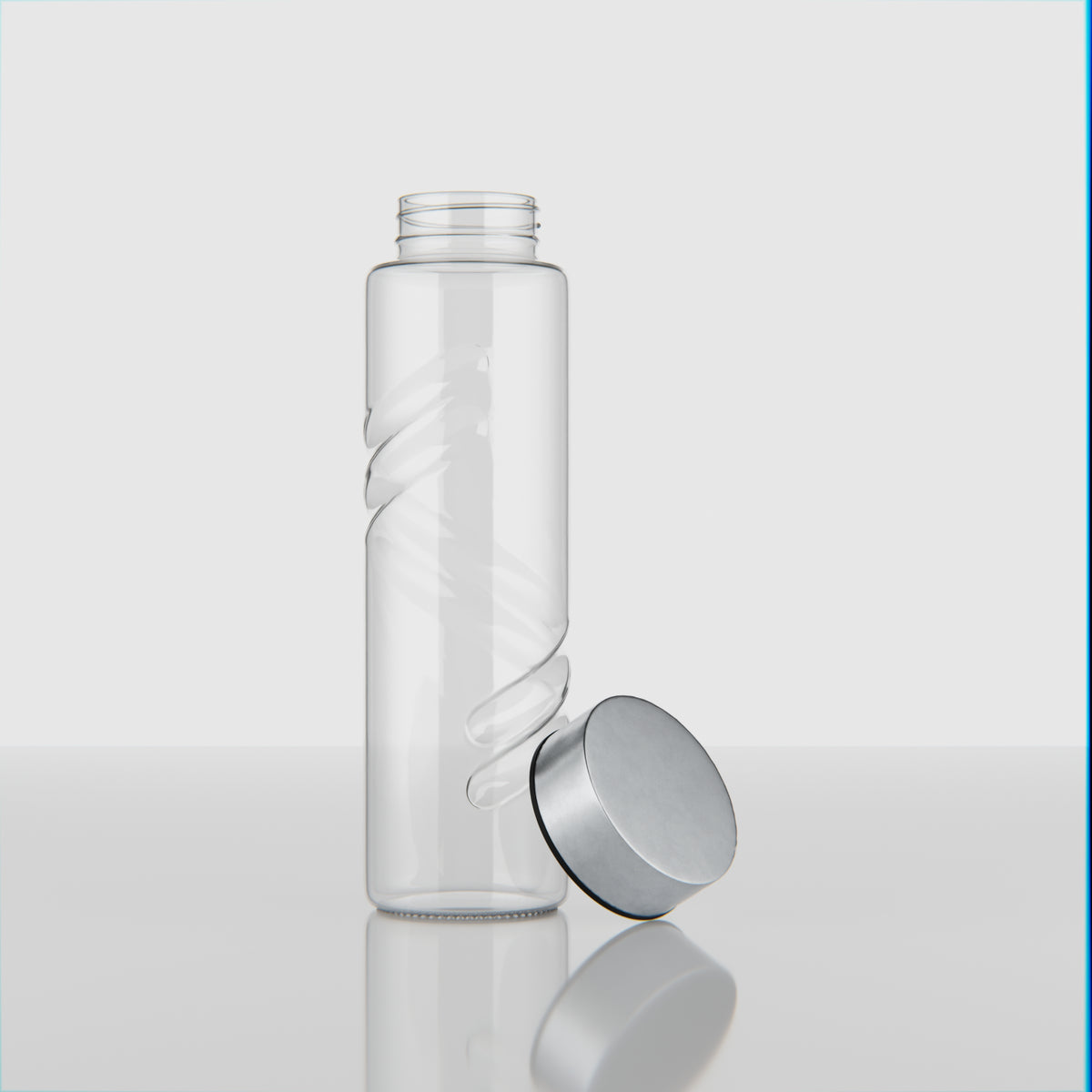 750 ML Twirl Glass Water Bottle with Steel & Black Cap