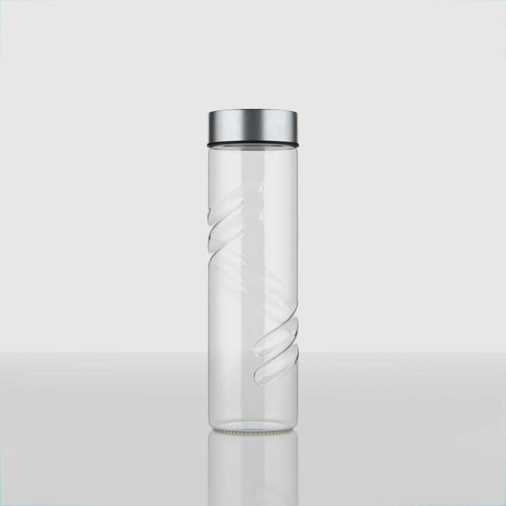 750 ML Twirl Glass Water Bottle with Steel & Black Cap