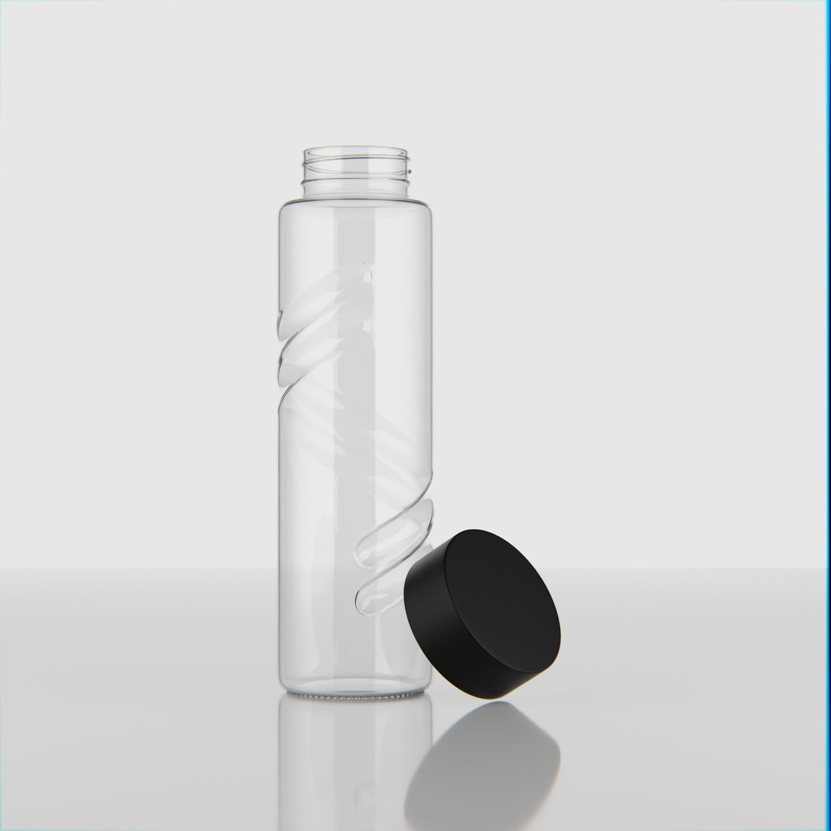750 ML Twirl Glass Water Bottle with Steel & Black Cap