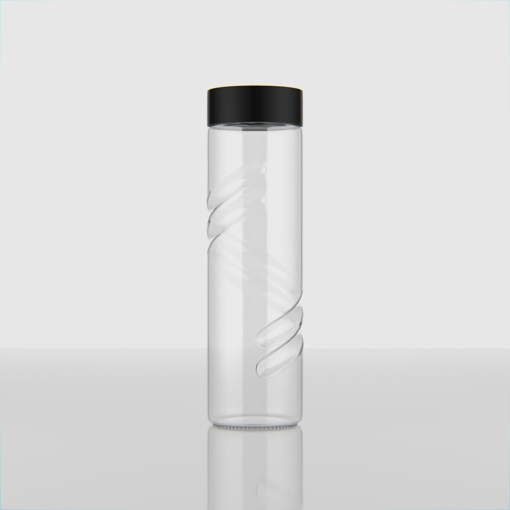 750 ML Twirl Glass Water Bottle with Steel & Black Cap
