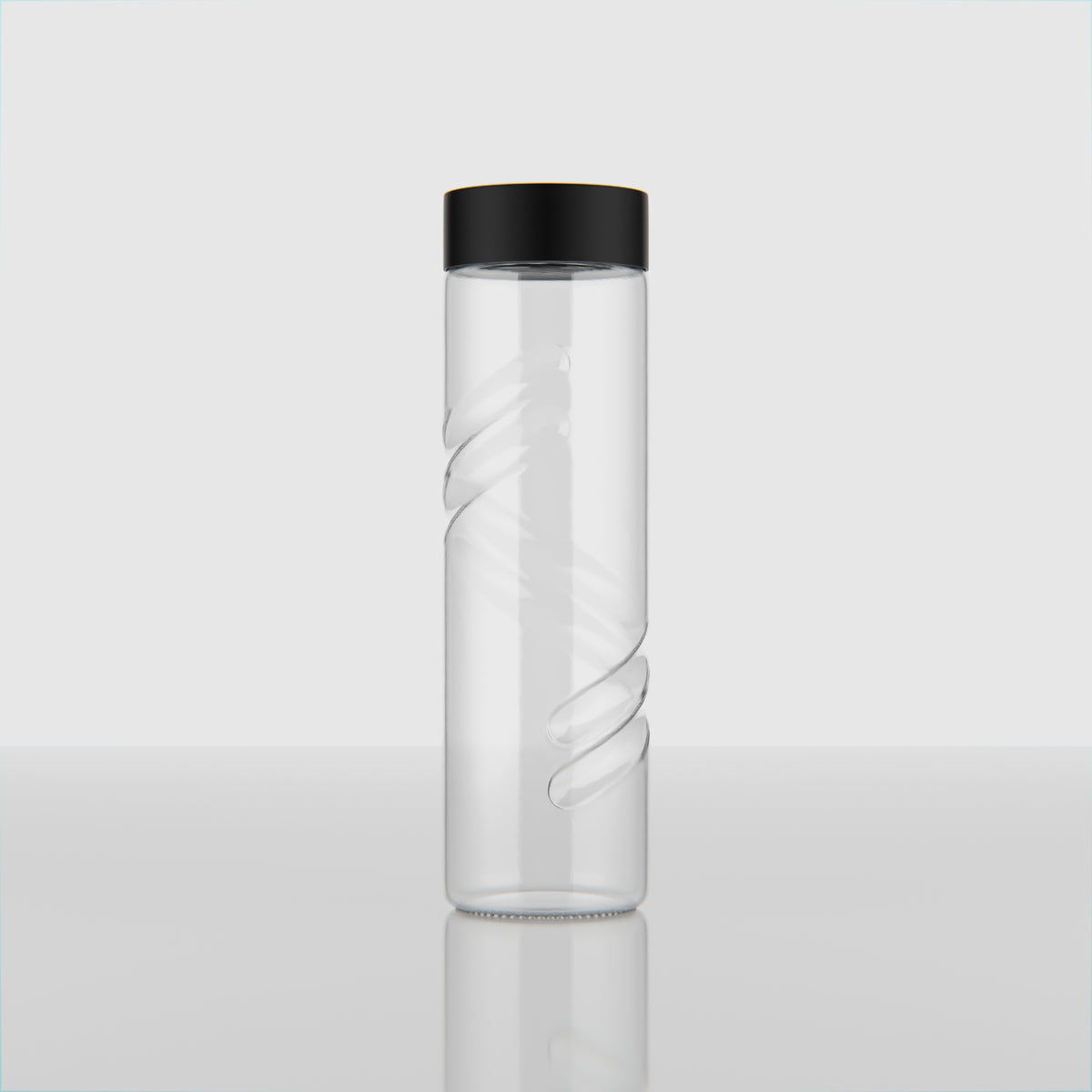 750 ML Twirl Glass Water Bottle with Steel & Black Cap
