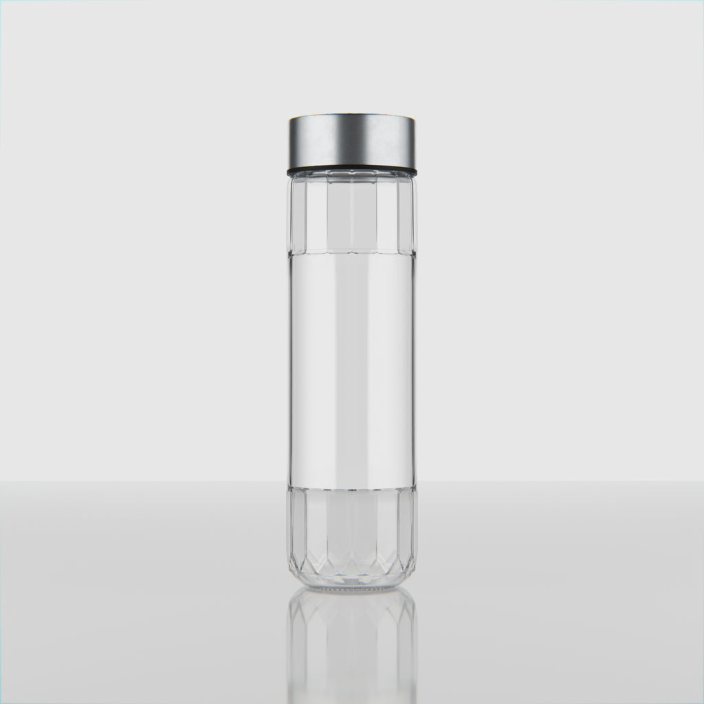 750 ML Crystal Glass Water Bottle with Steel & Black Cap