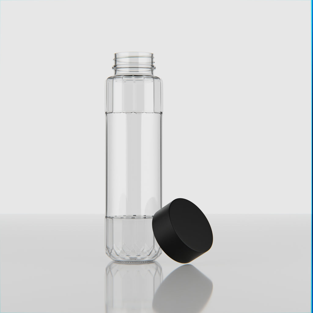 750 ML Crystal Glass Water Bottle with Steel & Black Cap