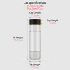 750 ML Crystal Glass Water Bottle with Steel & Black Cap