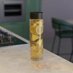 750 ML Crystal Glass Water Bottle with Steel & Black Cap