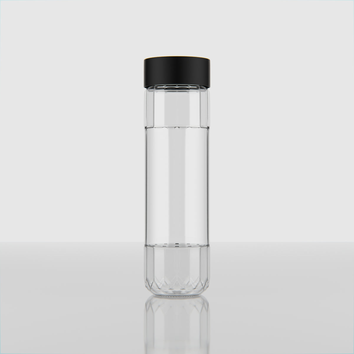 750 ML Crystal Glass Water Bottle with Steel & Black Cap