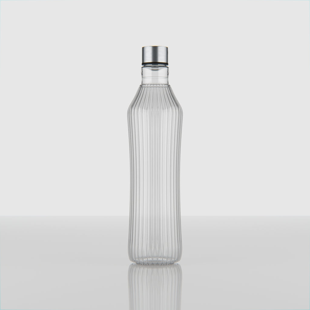 750 ML Curved Glass Water Bottle with Stainless Steel Cap