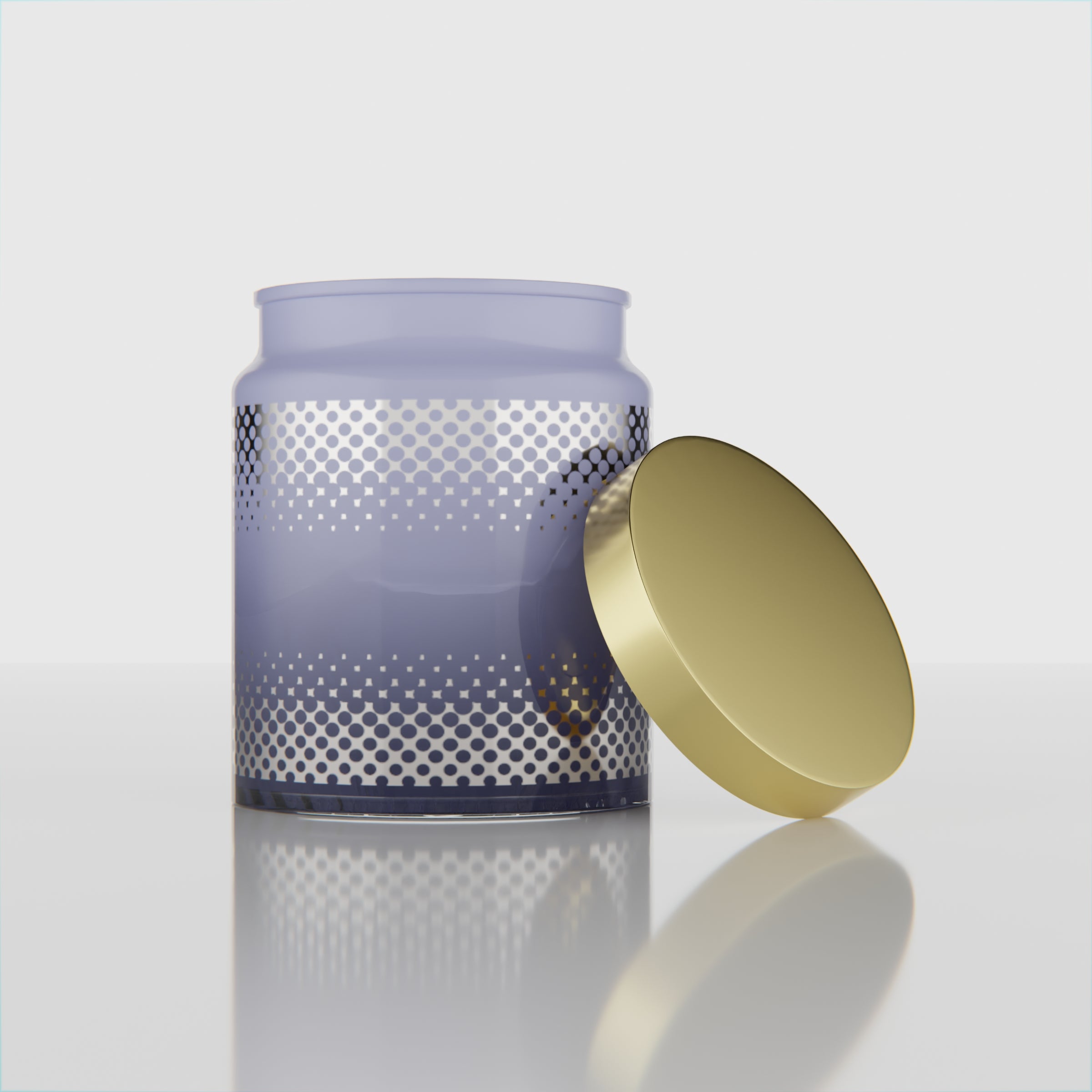 770 ML Rejoice Top Purple Clear Bottom Dot Jar