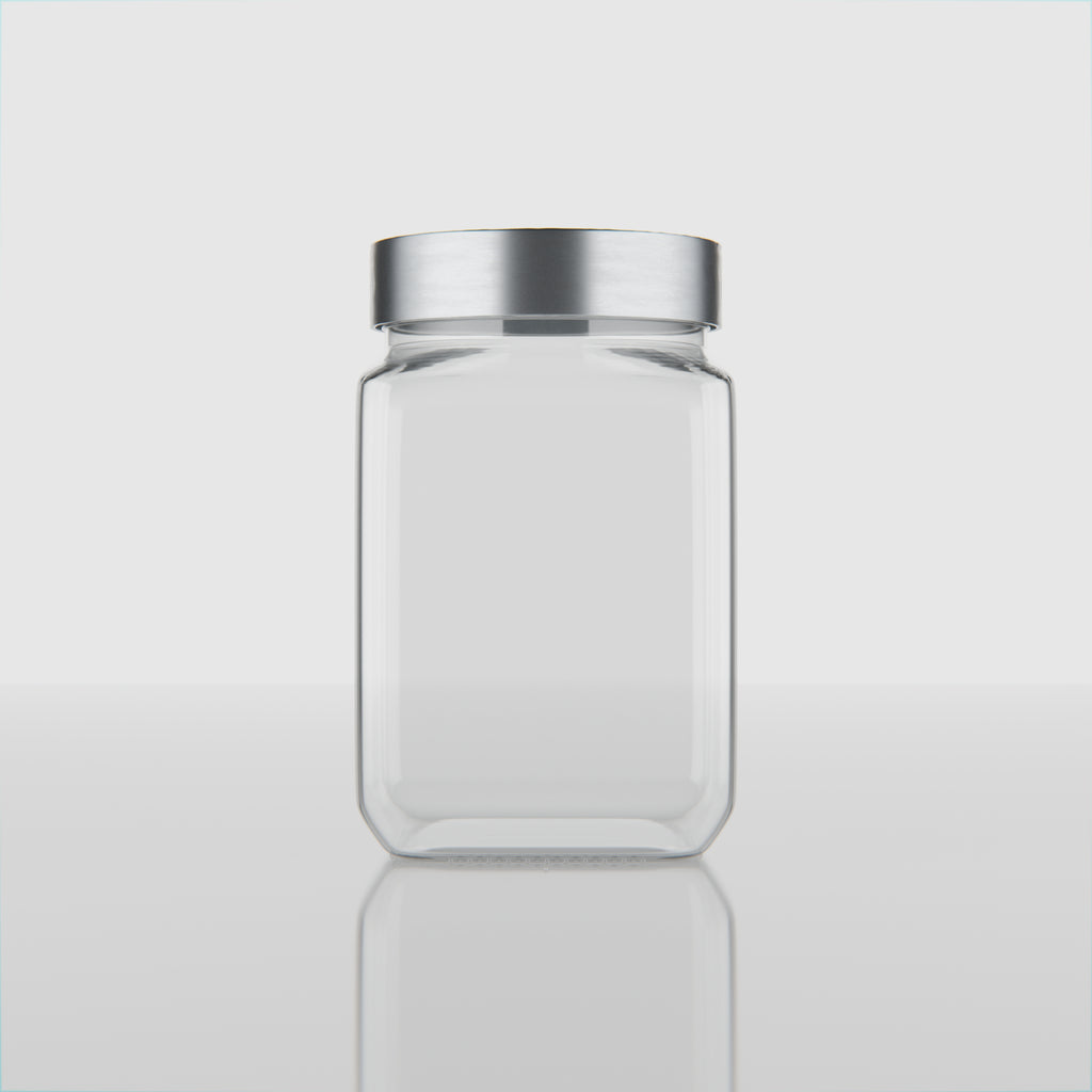 800 ML Cubical Glass Storage Jars