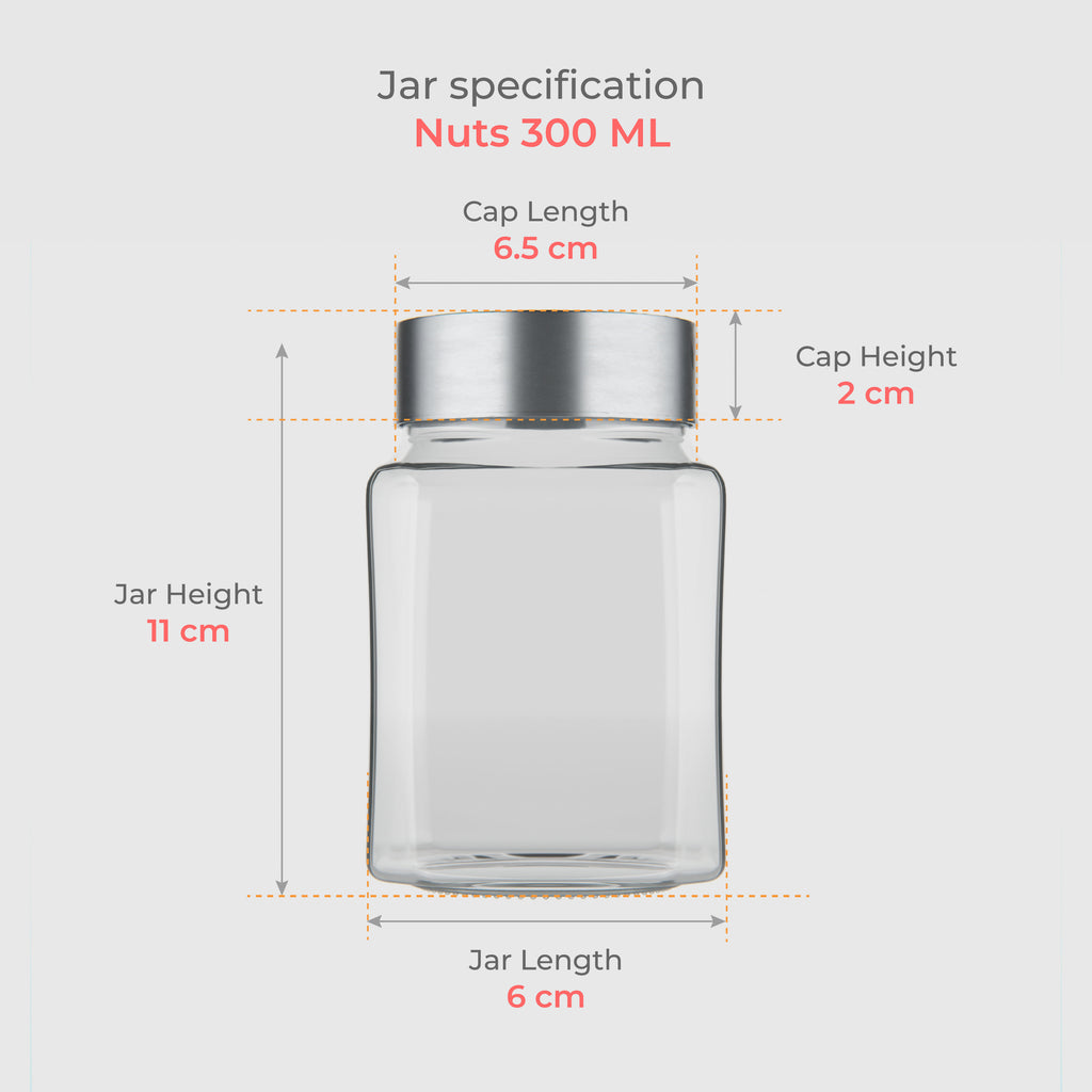 300 ML Glass Jars with Steel Lid