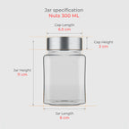 300 ML Glass Jars with Steel Lid