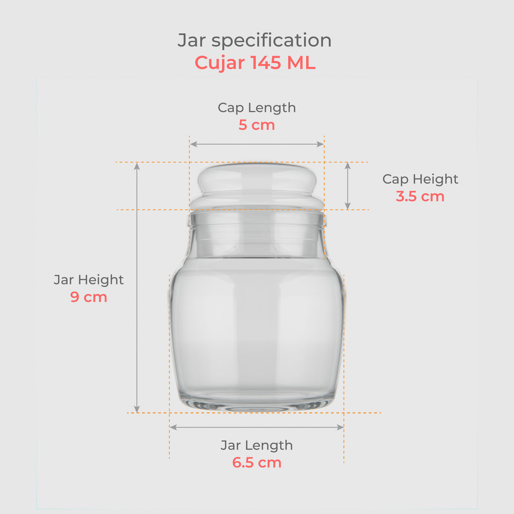 145 ML Clear Glass Jar with Glass Lid