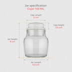 145 ML Clear Glass Jar with Glass Lid