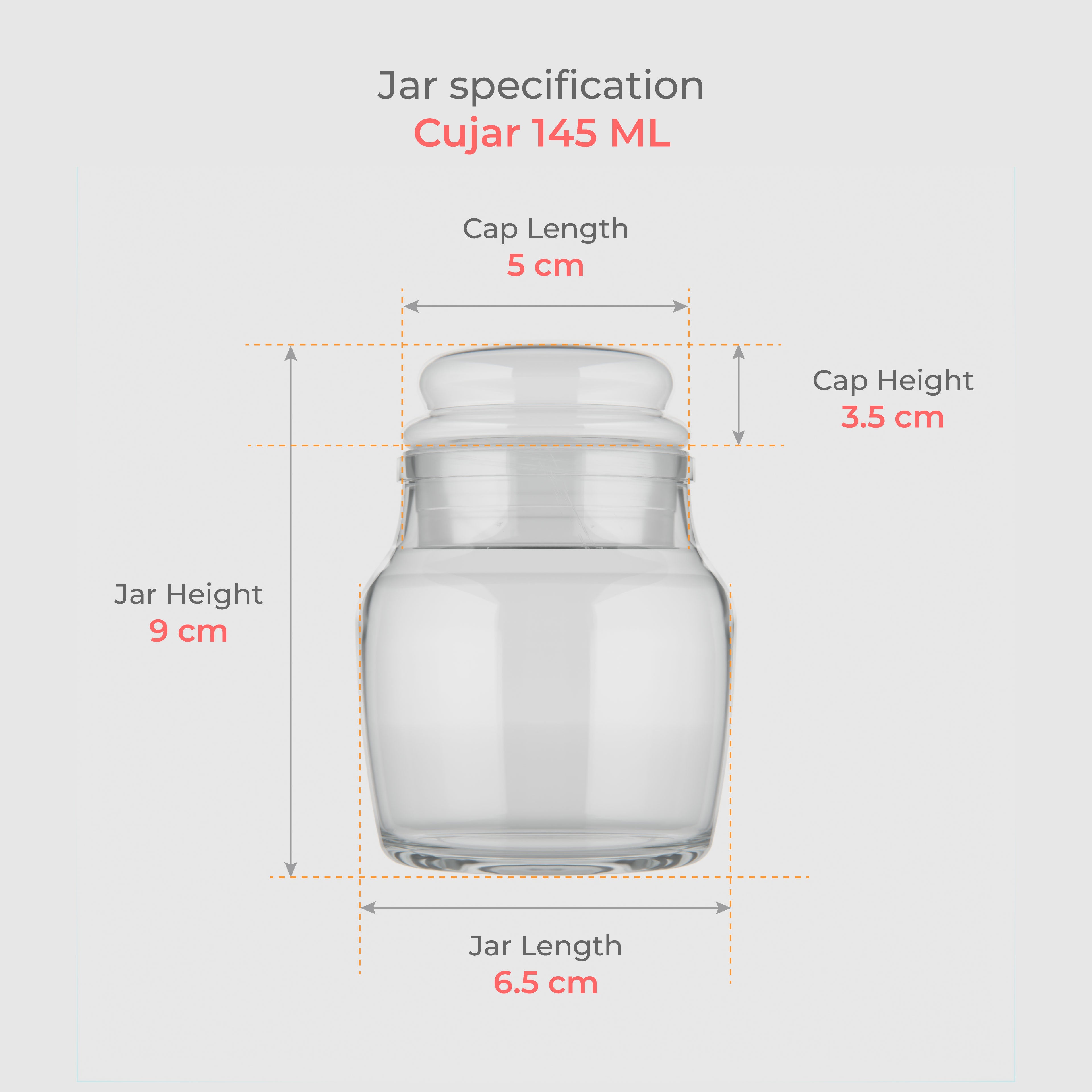 145 ML Clear Glass Jar with Glass Lid