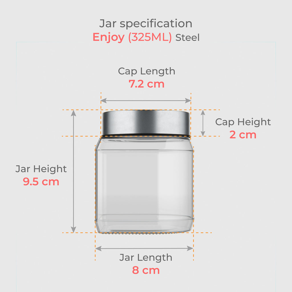 325 ML Enjoy Glass Jar with Red & Steel Airtight Cap