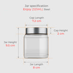 325 ML Enjoy Glass Jar with Red & Steel Airtight Cap