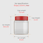325 ML Enjoy Glass Jar with Red & Steel Airtight Cap