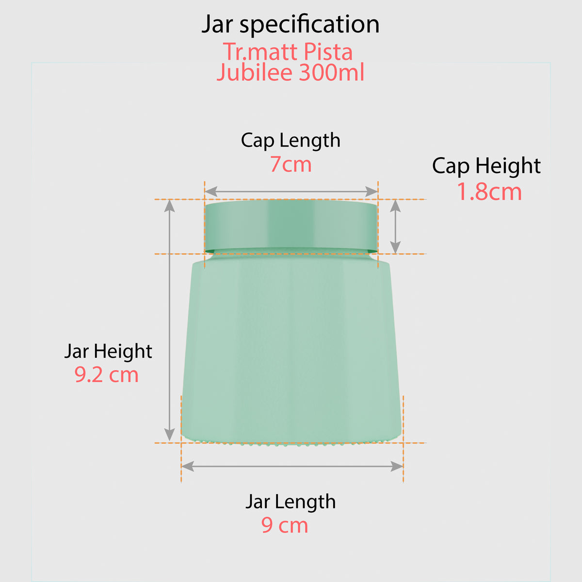 300 ML Jubilee Transparent Matte Pista Glass Jar