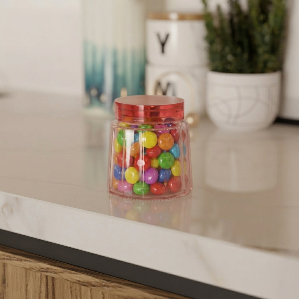 300 ML Jubilee Transparent Red Glass Jar