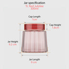 300 ML Jubilee Transparent Red Glass Jar