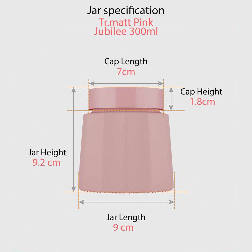 300 ML Jubilee Transparent Matte Pink Glass Jar