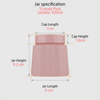 300 ML Jubilee Transparent Matte Pink Glass Jar