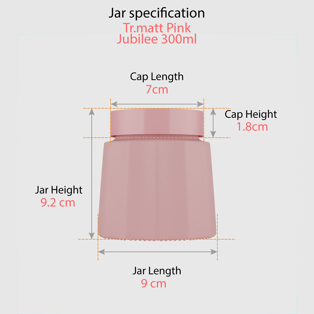 300 ML Jubilee Transparent Matte Pink Glass Jar