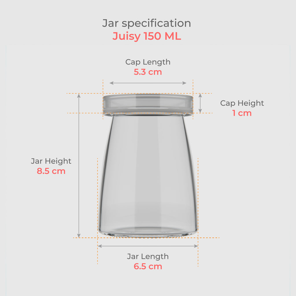 150 ML Clear Glass Jars with Silicone Lid