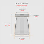150 ML Clear Glass Jars with Silicone Lid