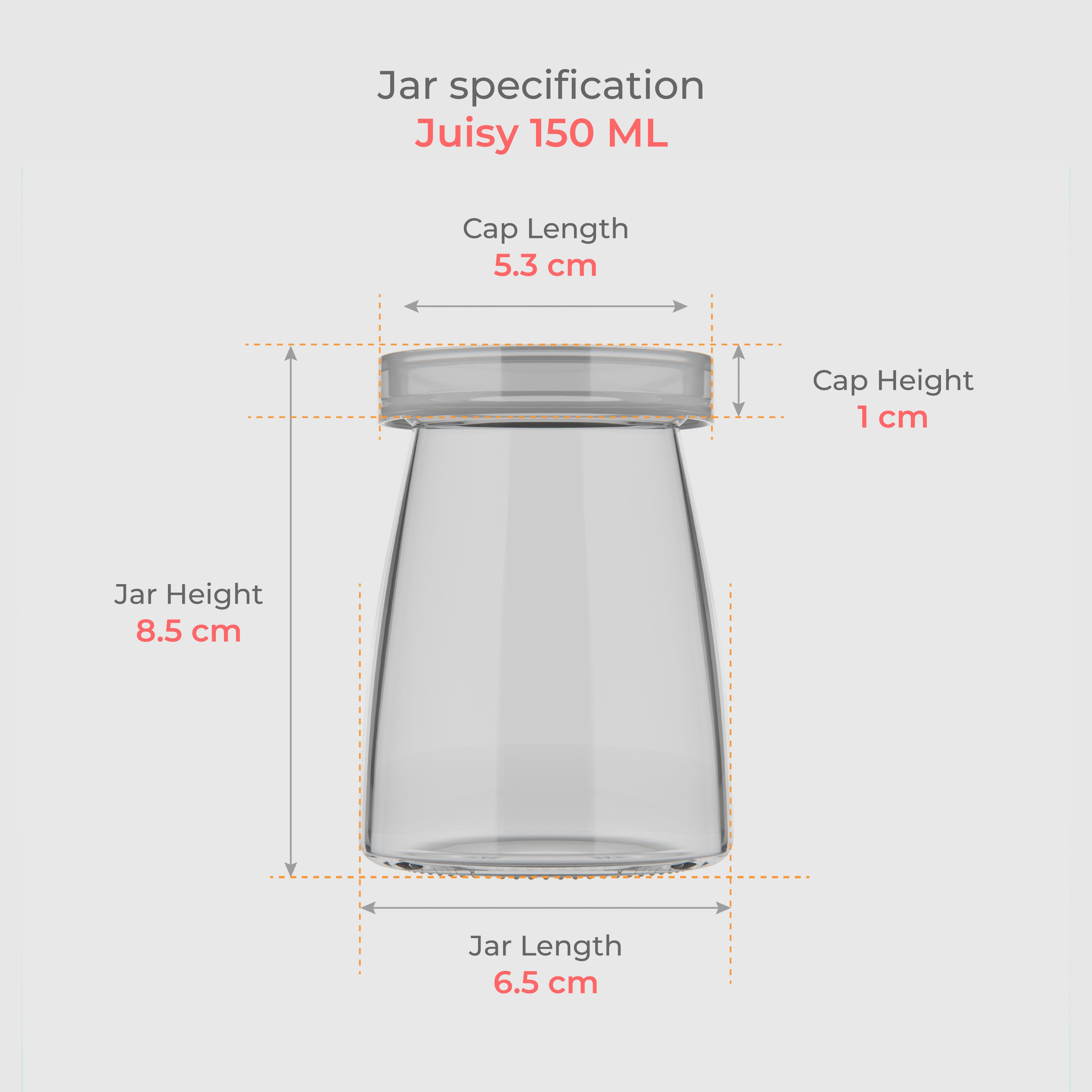 150 ML Clear Glass Jars with Silicone Lid