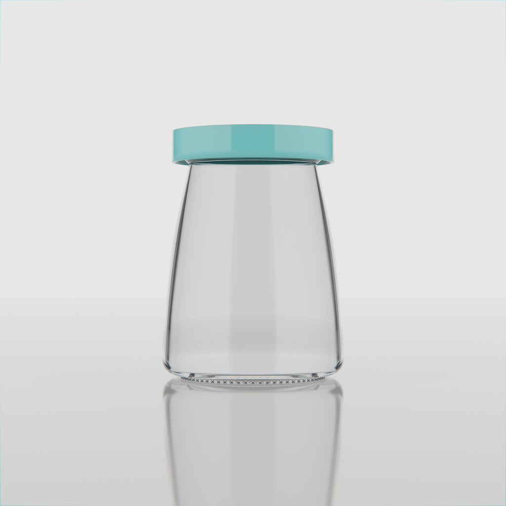 150 ML JUICY Glass Storage Jar with Blue Lid