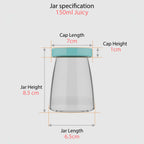 150 ML JUICY Glass Storage Jar with Blue Lid