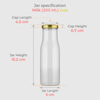 200 ML Milk Glass Bottle with Black, Gold & RX Cap
