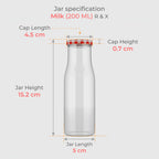 200 ML Milk Glass Bottle with Black, Gold & RX Cap
