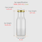 265 ML Milk Glass Bottle with Black, Gold & RX Cap