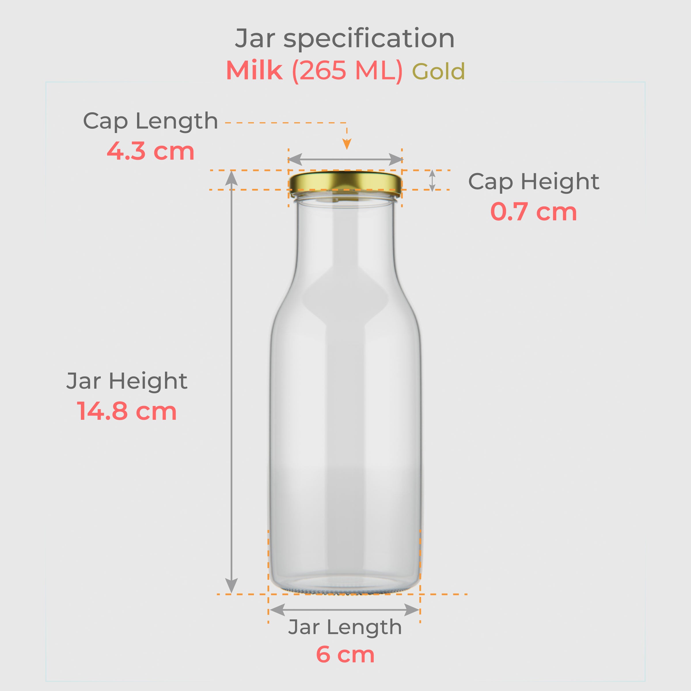 265 ML Milk Glass Bottle with Black, Gold & RX Cap