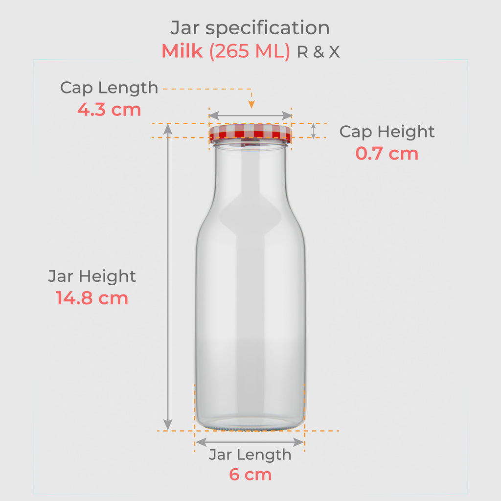 265 ML Milk Glass Bottle with Black, Gold & RX Cap