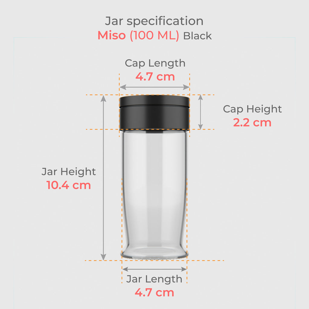 100 ML Miso Salt & Pepper Shaker with Black & Red Cap