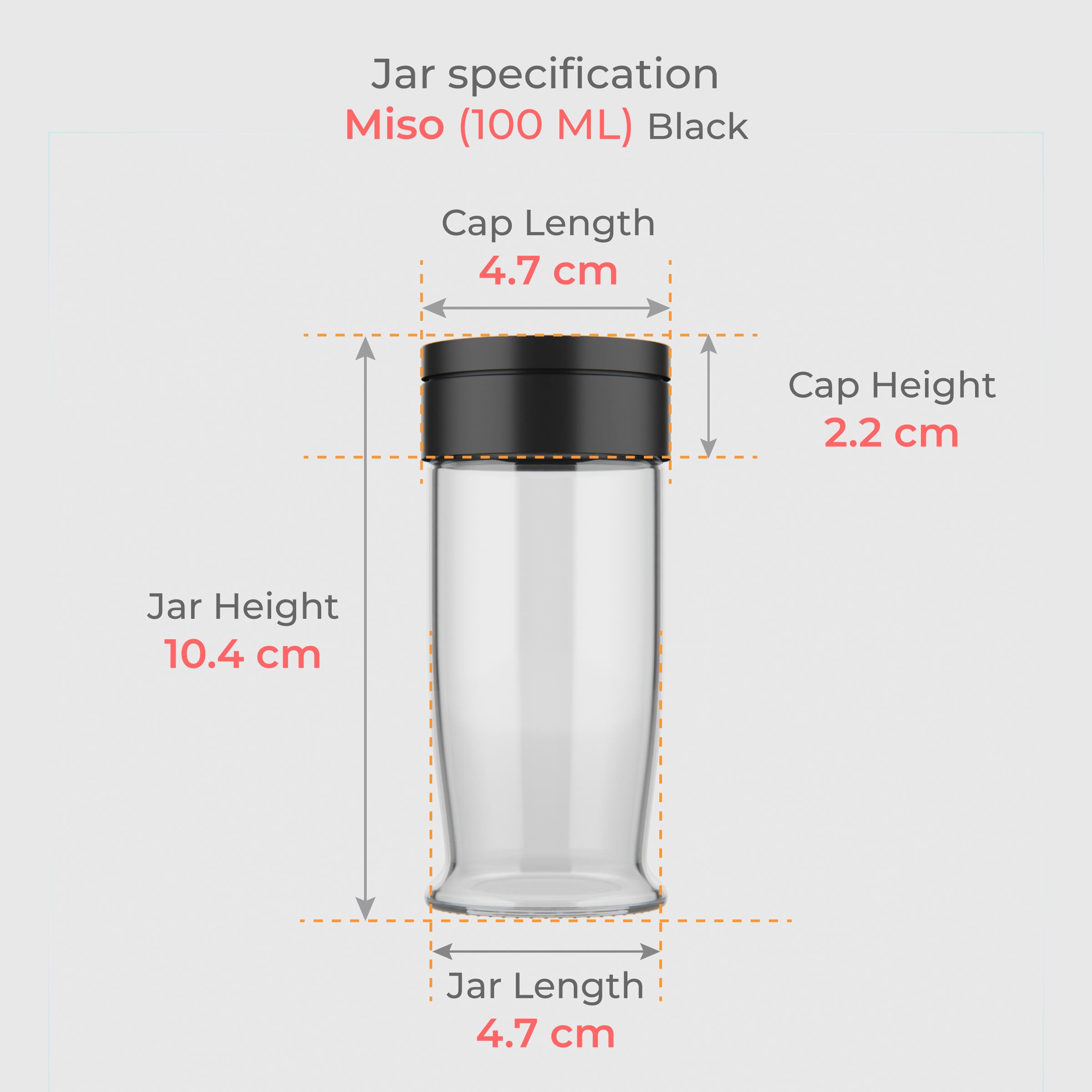 100 ML Miso Salt & Pepper Shaker with Black & Red Cap