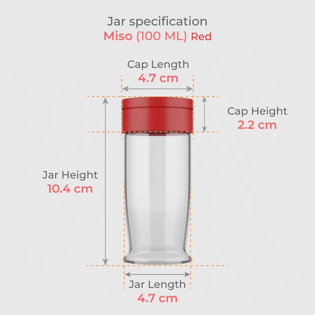 100 ML Miso Salt & Pepper Shaker with Black & Red Cap