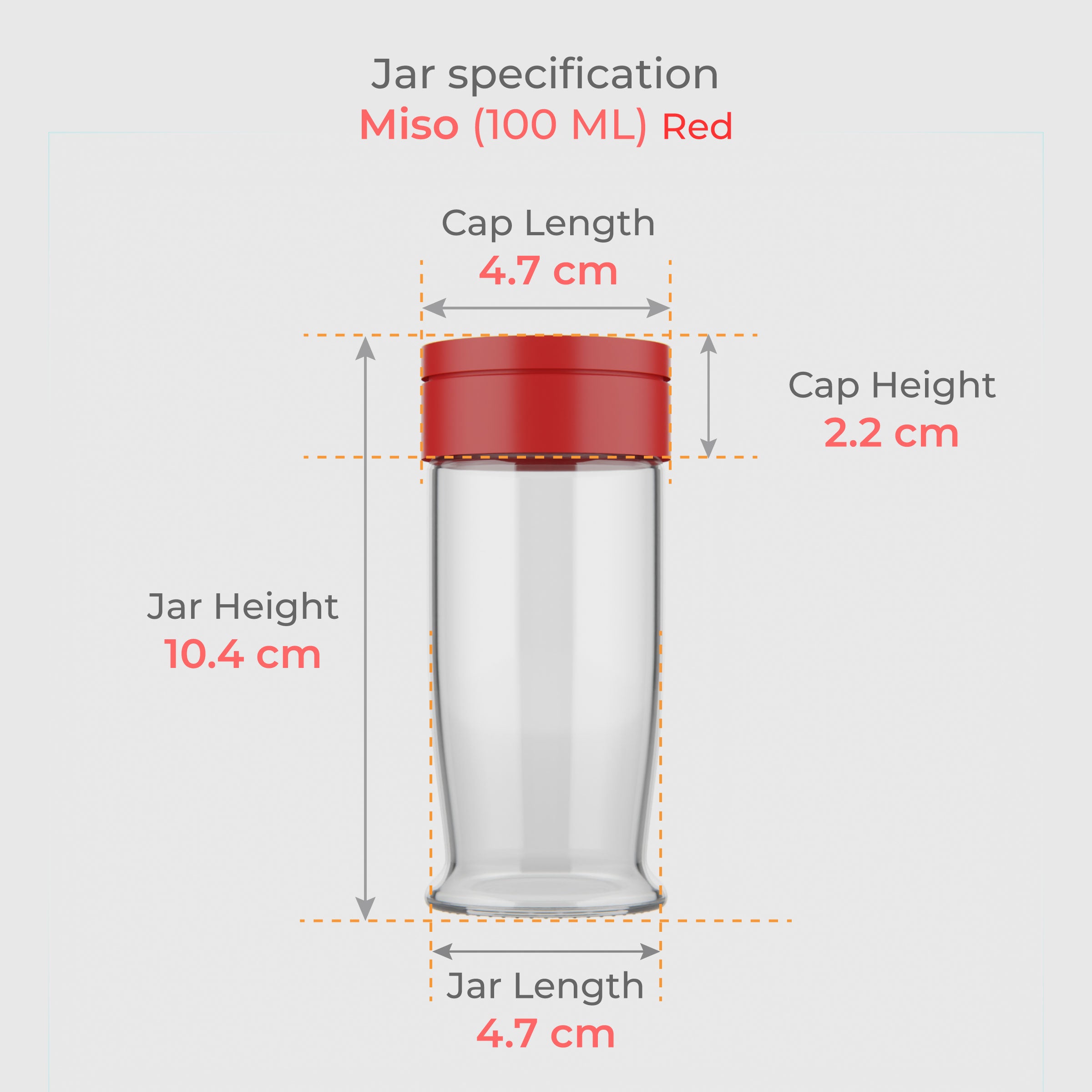 100 ML Miso Salt & Pepper Shaker with Black & Red Cap